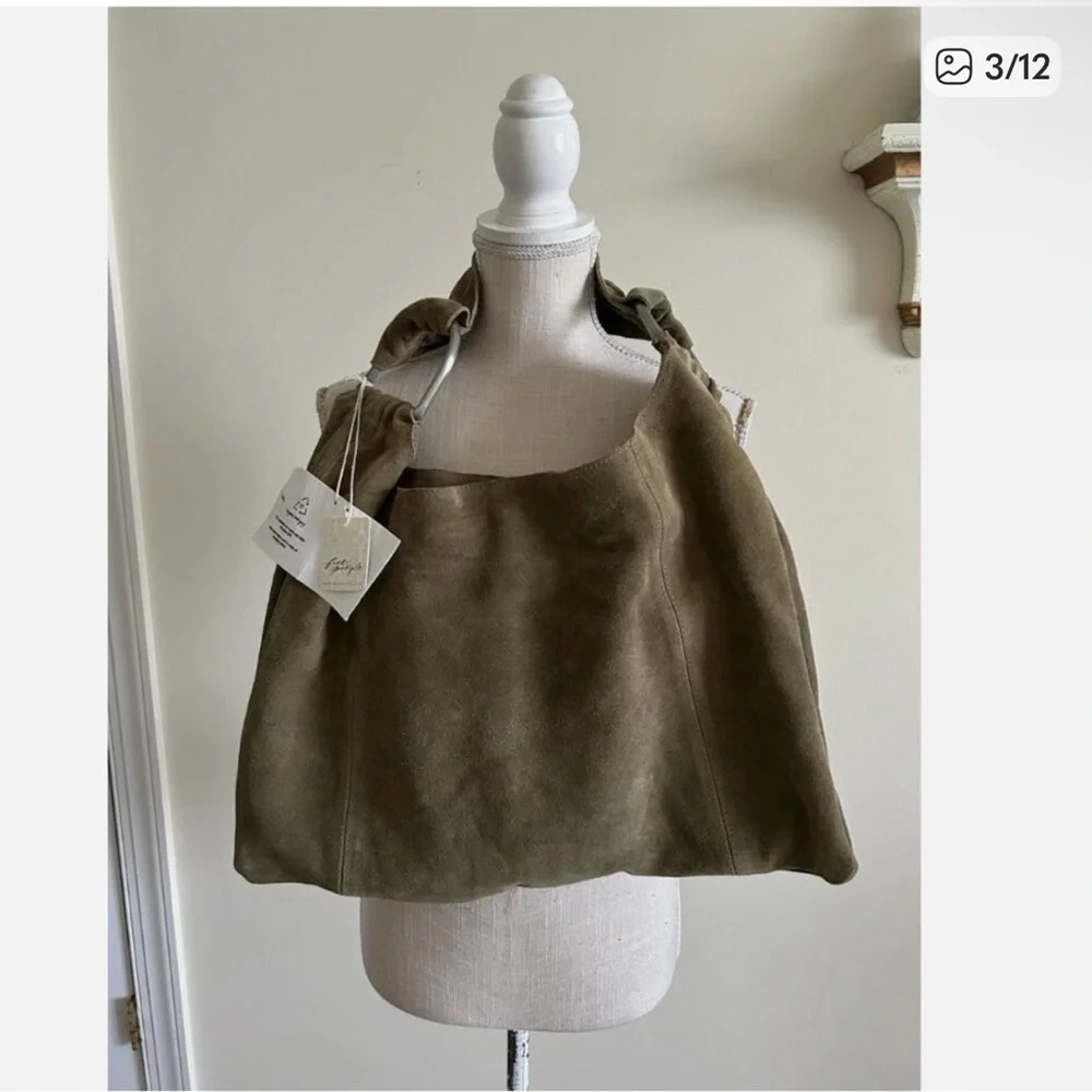Free People Bobbi Slouch Suede Leather Bag. NWT!!! - Picture 3 of 8